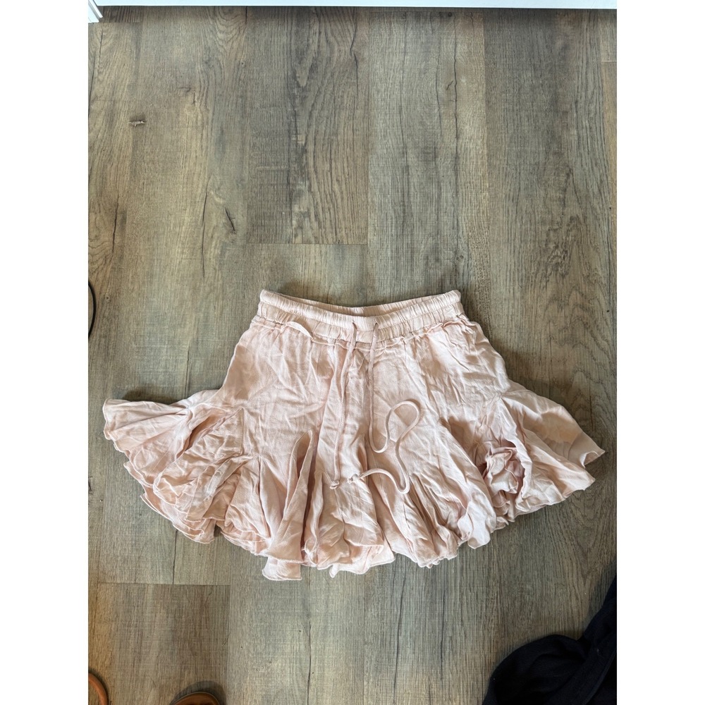VICI Dolls Blush Pink Ruffle Mini Skirt Elastic Drawstring Waist Small